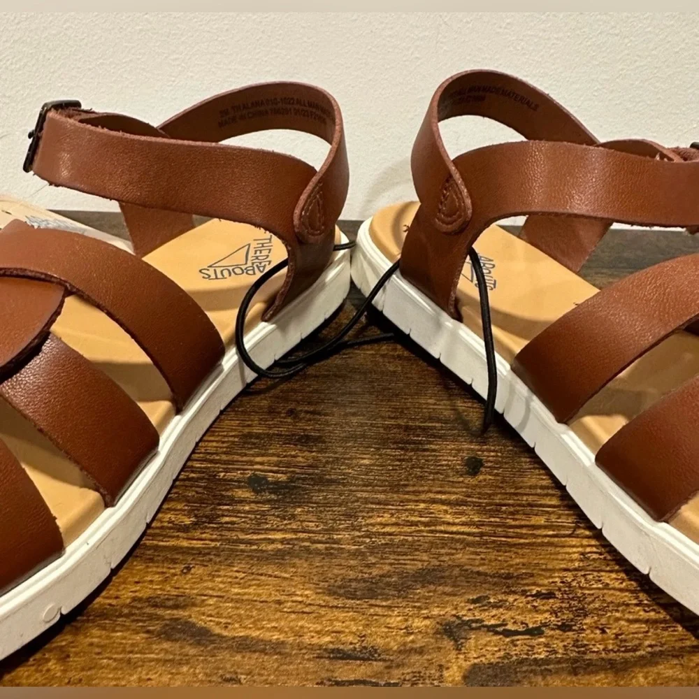 Thereabouts Little Girls Alana Cognac Sandals NWT Size Little Girls 1